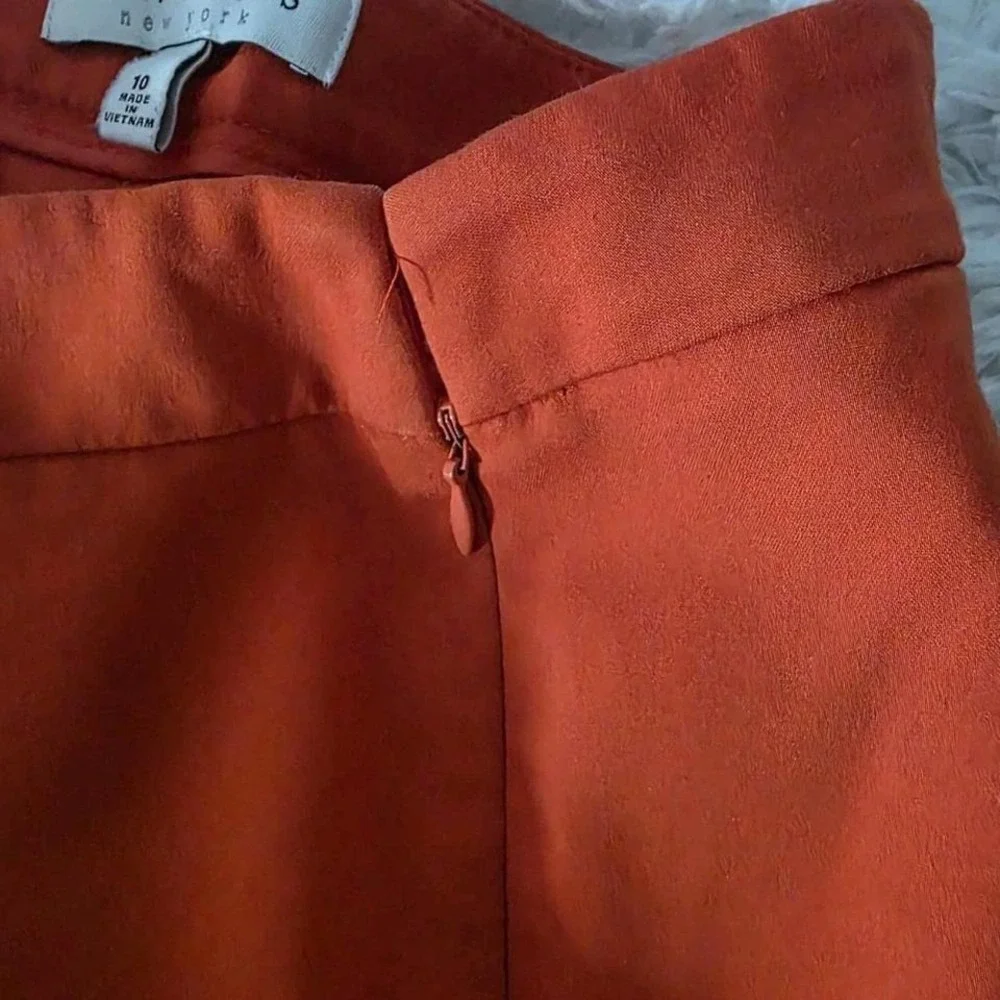 Chaus Pants Womens‎ 10 Orange Stretch Straight Leg Ankle Career